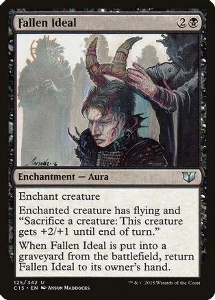 Dark fantasy art depicts a figure with horns over a grim-faced person.