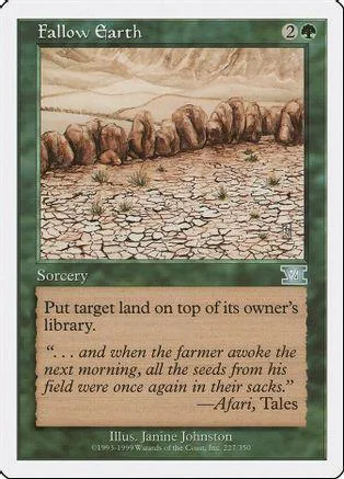 Card art depicts dry, rocky, arid landscape under a pale sky.