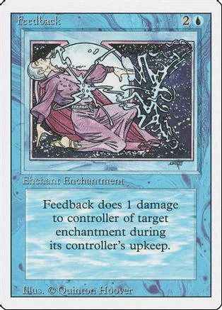 Magic: The Gathering Feedback card art featuring a figure in purple and pink.