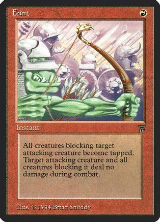 Green dragon arm with curved horn over battlefield scene on a card.