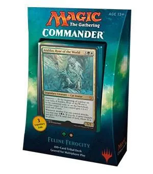 Magic: The Gathering Commander deck box, featuring a creature art window.