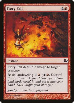 Red and orange fire scene on a Magic: The Gathering card.