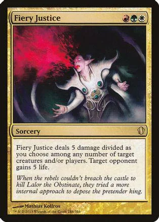 Card art depicts a figure in white and dark armor amidst red and black energy.