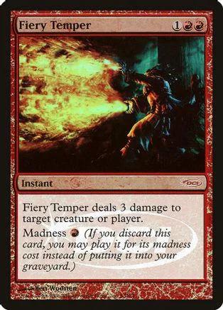 Card art shows fiery energy blast from a dark, armored figure.
