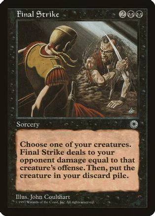 Magic: The Gathering Final Strike card art showing two figures in dark tones.