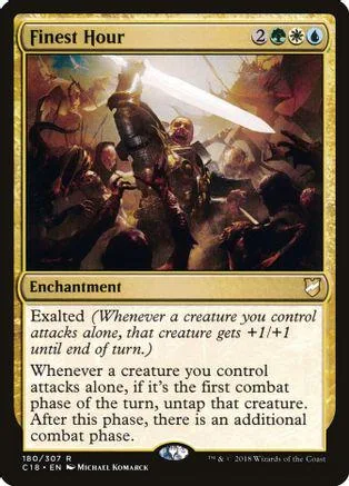 Dark fantasy scene on a card featuring a warrior with a glowing sword.