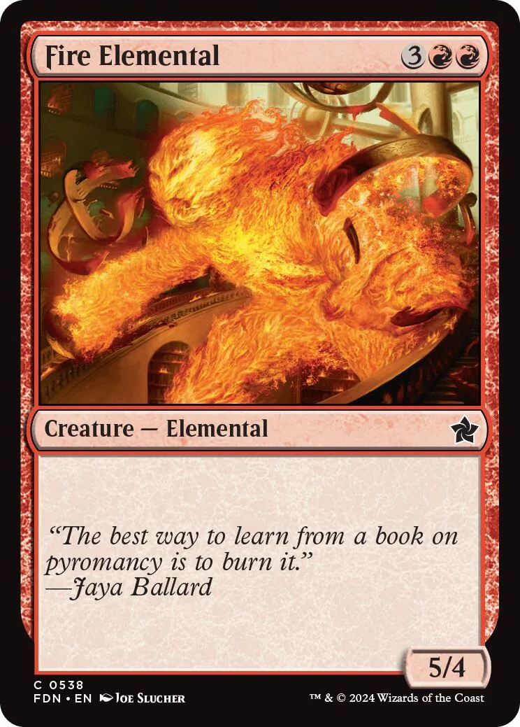 Fire Elemental Magic: The Gathering card featuring a fiery creature illustration.