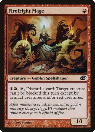 Firebright Mage Magic: The Gathering card, dark fantasy art, orange and black tones.