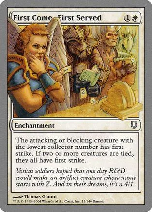 Card art shows a blonde woman and two armored figures. Enchantment card.