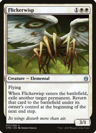 White and brown creature card art featuring a bird-like creature with sharp legs.