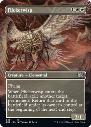 Winged, insectoid creature on a card with brown and white tones.