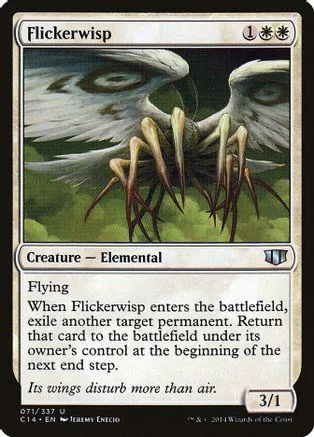 White and black elemental creature with sharp claws, on a collectible card.