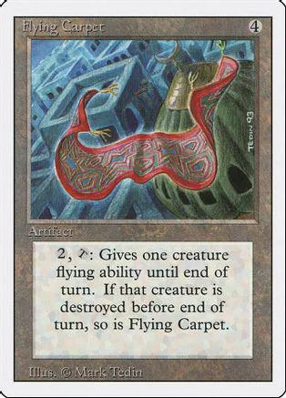 Red and blue dragon creature card art on a white Magic: The Gathering card.
