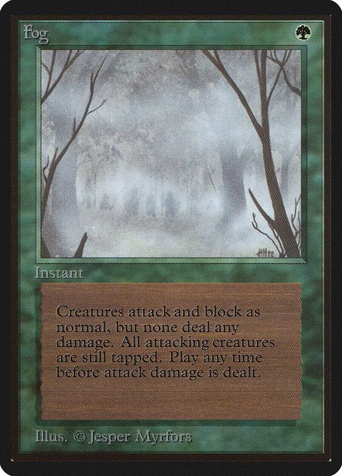 Magic: The Gathering card, Fog, green and gray forest scene, standard card frame.