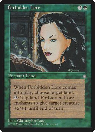 Woman's portrait on a black and green Magic: The Gathering card.
