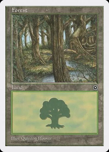 Forest land card art showing a dense, green forest scene.