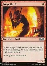 Black demon creature engulfed in orange and yellow flames on a trading card.