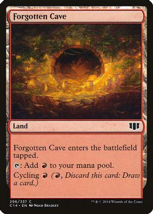 Dark cavern landscape on a Magic: The Gathering land card.