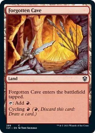 Fantasy landscape art on a Magic: The Gathering Land card.