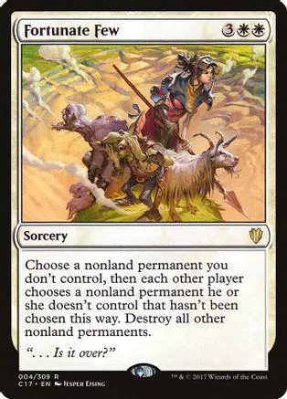 Fantasy art card featuring a woman with a spear and a goat in a grassy landscape.