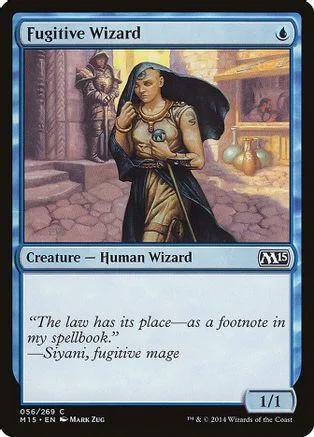 Wizard character illustration on a Magic: The Gathering card.