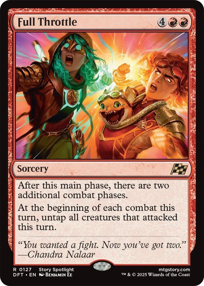Green and orange fantasy characters on a Magic: The Gathering card.