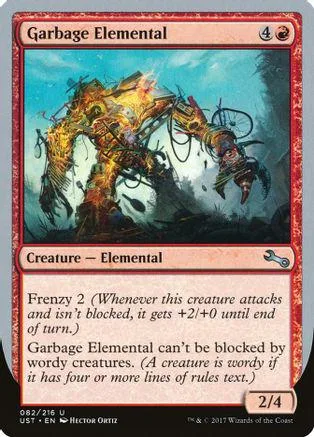 Card art depicts fiery, monstrous elemental creature against a dark, stormy background.