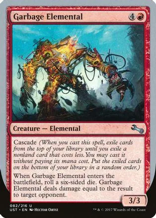 Elemental creature card, fiery orange and brown, in a standard trading card frame.