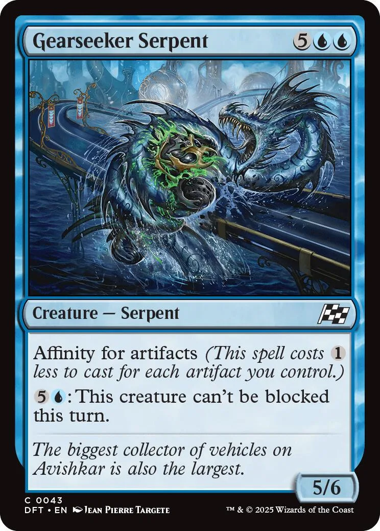Blue and green serpent creature card art, showing a large, detailed monster.