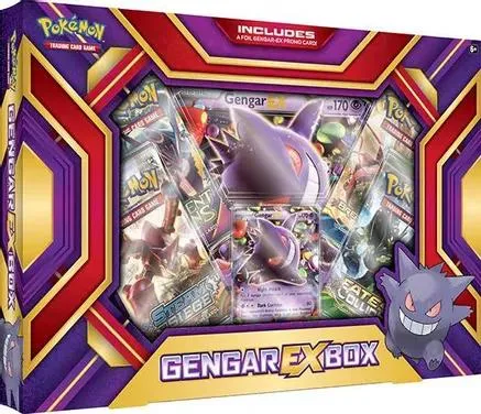 Gengar EX Box packaging with multiple booster packs and a foil card.