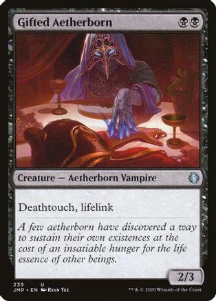 Dark, hooded vampire creature card with purple and brown tones.