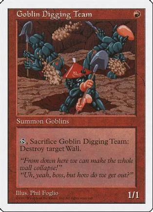 Goblin Digging Team card art: green goblins digging in brown earth.