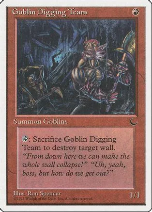 Goblin Digging Team card art: goblins digging in dark, rocky environment.
