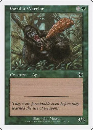 Dark ape creature illustration on a Magic: The Gathering card.