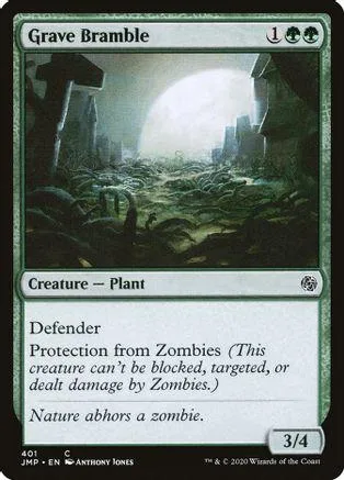 Green plant creature card art showing dark, overgrown landscape under a bright moon.