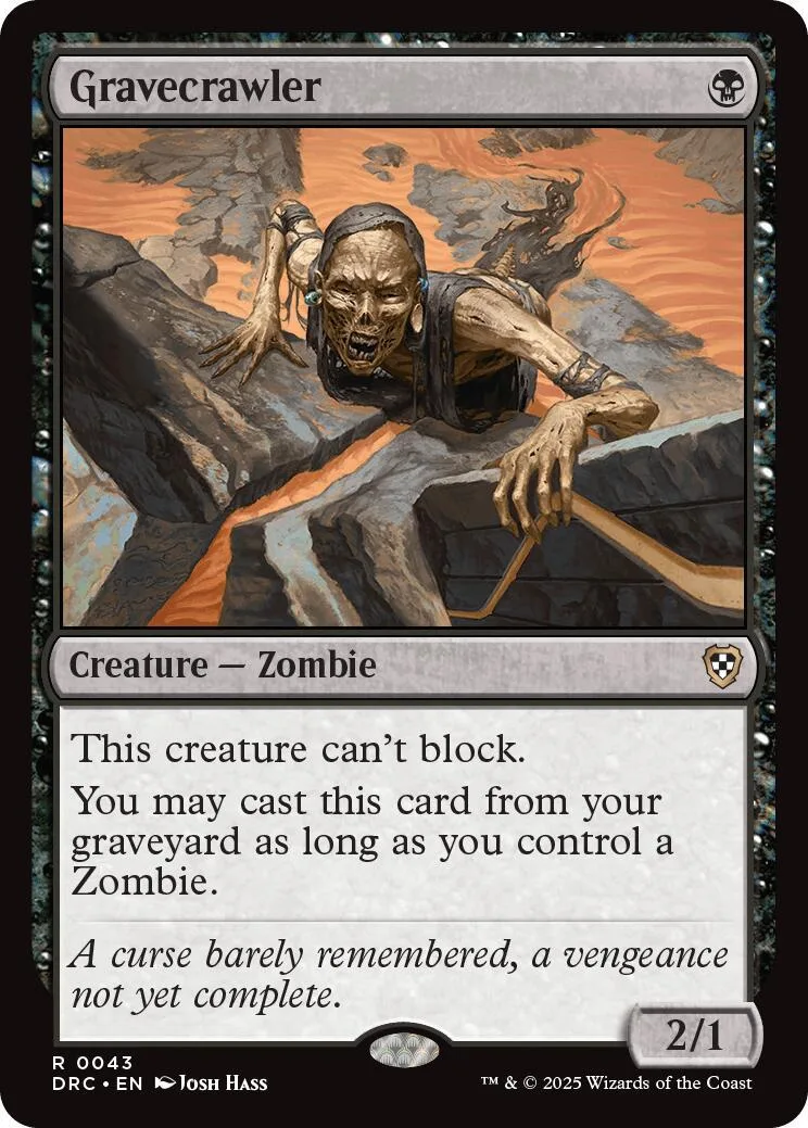 Zombie creature card art showing a decaying, monstrous figure in a desolate landscape.