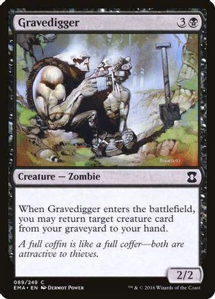 Zombie creature card art: figures digging in a swampy, green landscape.