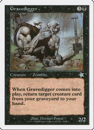 Zombie creature card art showing a figure digging in the dirt.