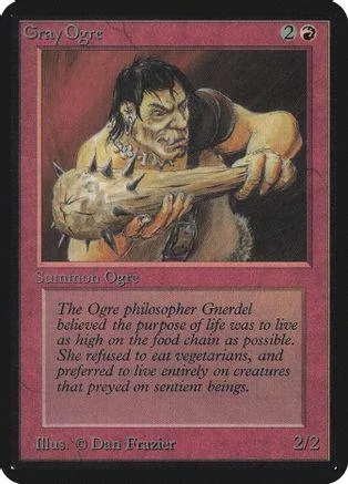 Ogre character illustration on a Magic: The Gathering card, brown and gray tones.