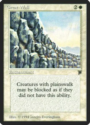 Blue and gray rock wall art on a Magic: The Gathering card.