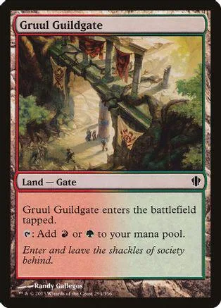 Green and brown landscape art on a Magic: The Gathering land card.
