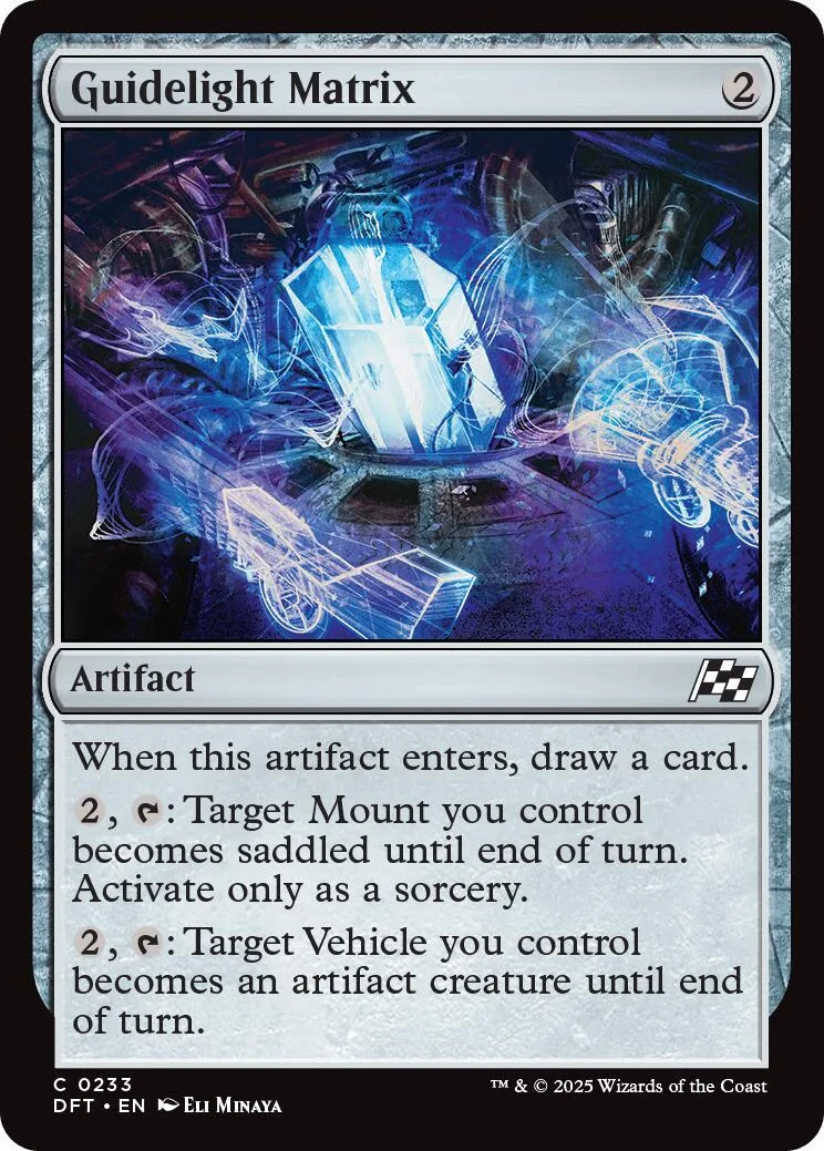 Blue and purple card art featuring a glowing, crystalline object. GuideLight Matrix card.