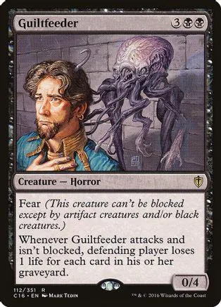 Card art shows man with beard next to large, purple, tentacled creature.