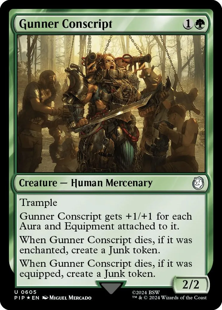 Fantasy warrior in armor, holding a sword, on a green card.