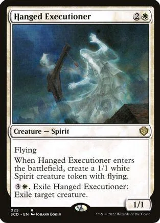 White spectral figure in dark, stormy sky on a Magic: The Gathering card.