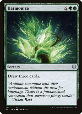 Green glowing plant life on a Magic: The Gathering card.