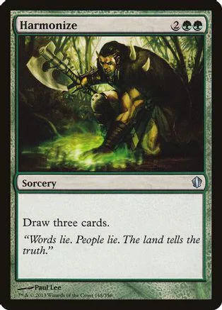 Dark warrior with axe in a forest setting on a Magic: The Gathering card.