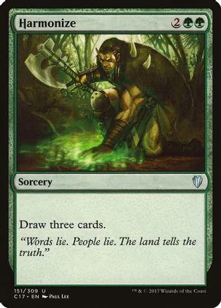 Dark warrior with axe in green forest, black and green card art.