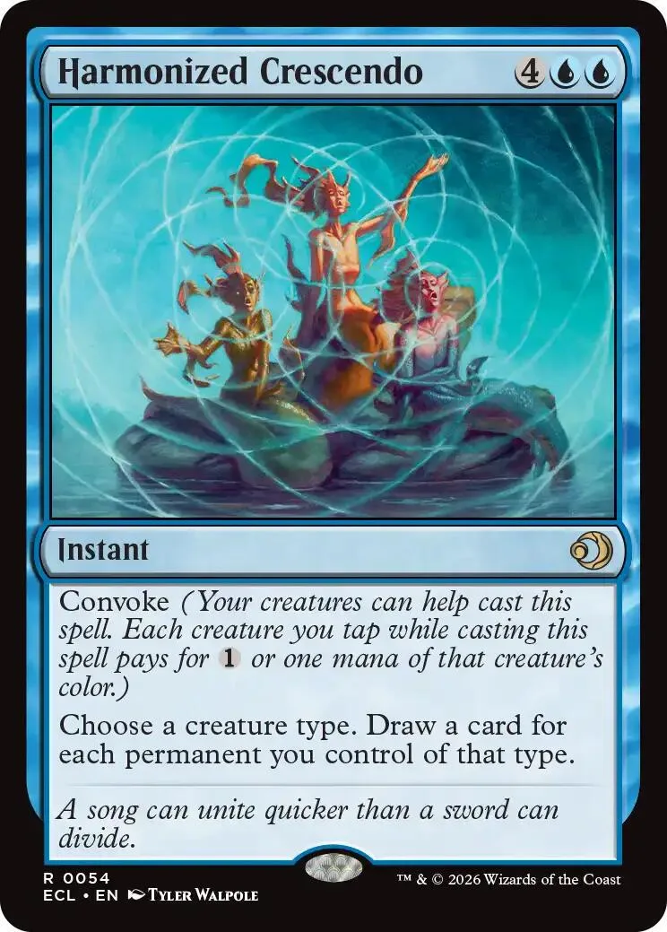 Card art shows figures dancing in a glowing blue, ethereal scene.