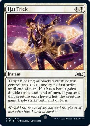 Man in suit with hat against cosmic background on a Magic: The Gathering card.